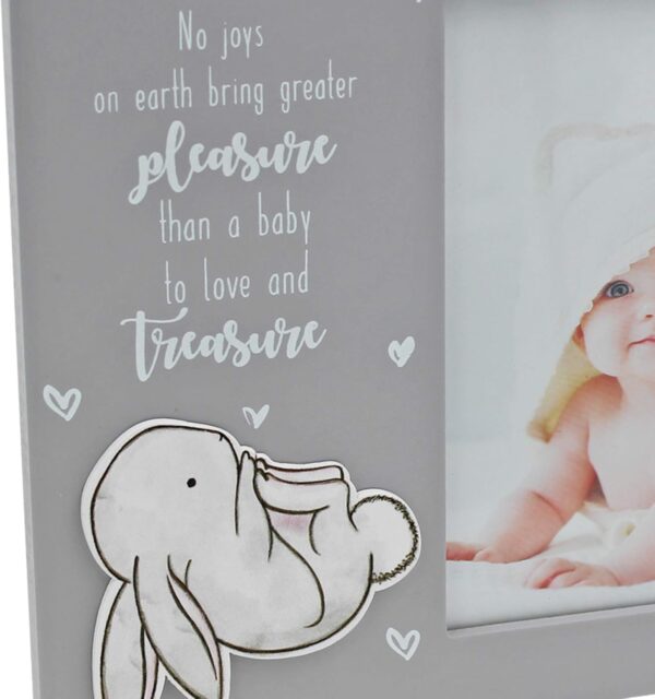 Set of 2 New Baby Photo Frames Unisex White/Grey Nursery Baby Shower - Image 3