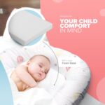 kidoola Newborn Baby Nest Lounger with Memory Foam Base, 100% Cotton, Washable, Safe and Breathable Fabric 0-12 Months Unisex Ideal for Home, Travel & Baby Essential Gift (Circles) - Image 4