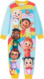 CoComelon Onesie for Kids All in One Pyjamas Boys Girls Fleece Pjs JJ Zipped Unisex Nightwear