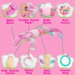 Baby Toys Musical Soft Toy: Crocodile Stuffed Animal Plush Toys with Rattles, Crinkle & Ruler Cuddly Newborn Sensory Toys Tummy Time Toys for Babies Girl Boy 0 3 6 9 12 Months Shower Gift - Image 2