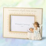 Grace4Joy Baby Picture Frames - Baptism Photo Frame for Baby Girls or Boys, Hand Painted Guardian Angel Photo Frame Catholic Gifts for Newborn Baby Shower, Christening, Birthday - Image 3