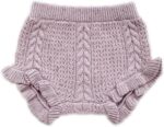 JEATHA Newborn Baby Boy Girls Cable Knit Shorts Bloomers Infant Elastic Waist Flounces Panties Underwear