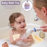 Norkbeng Baby Stacking Cups for 6 12 18 Months, 8 Pieces Rainbow Stacker Tower Bath Toy Sand Toy Rabbit Nesting Cups, Montessori Stacking Game Educational Gift for 1 2 3 Years Old Boys Girls - Image 3