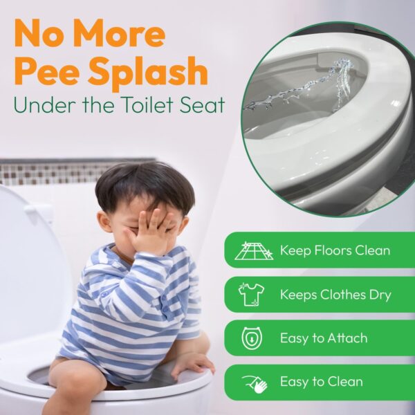 P-flector® Toilet Seat Urine Guard - Pee Splash Guard for Potty-Training Kids, Adults, Seniors & Special Needs Individuals - Fits Round, Elongated & Curved Toilet Seats (1-Pack) - Image 2