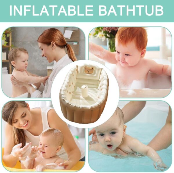 Portable Bathing Tub, Inflatable Bathtub Toddler, Portable Toddler Bath Tub, Foldable Non-Slip Travel Baby Bath, Travel Baby Bath, Inflatable Baby Bath, Baby Bath Tub - Image 2