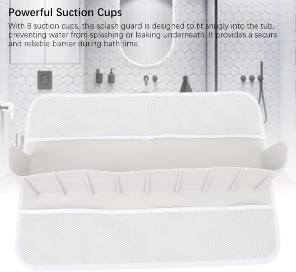 Bathtub Splash Guard Kids, Play Shelf Area Toy Tray Caddy Holder, Splash Proof Bathtub Water Guards Shelf, Storage Suction Cups Attach to Bath Tub for Toddlers Kids Baby - Image 6