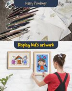 Ciscle Kids Art Frames, 2 Pack A4 Fillable Front Opening Photo Frames, Display Frames for Kids Artwork for 150 Pictures, Ideal for Children's Drawings, Kids Art Projects, School, Home or Office(Wood) - Image 5