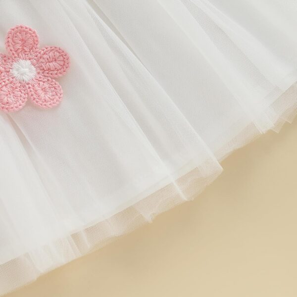 XIXIMAON Toddler Girl Summer Tulle Dress 3D Flower Decor Sleeveless Suspender A Line Dress - Image 6