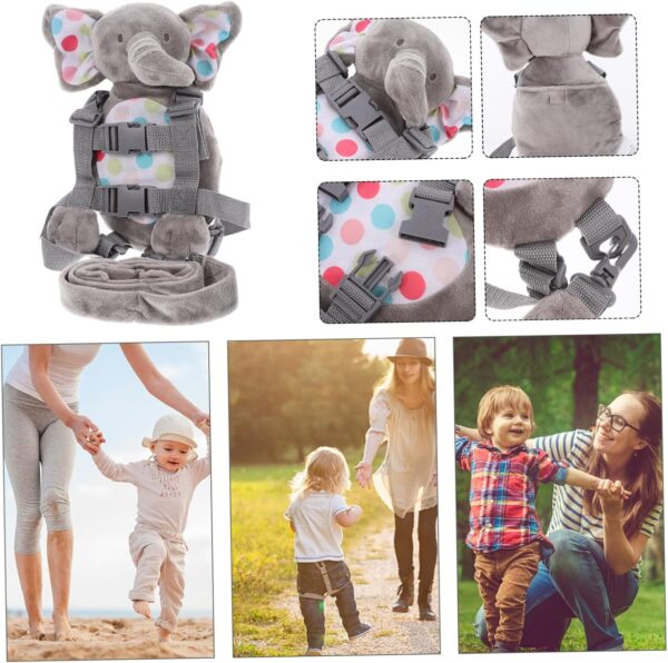 Vaguelly Safety Backpack for Kids Elephant Design with Anti-Lost Leash for Toddlers - Image 3