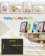 Ciscle Kids Art Frames, 2 Pack A4 Fillable Front Opening Photo Frames, Display Frames for Kids Artwork for 150 Pictures, Ideal for Children's Drawings, Kids Art Projects, School, Home or Office(Wood) - Image 2