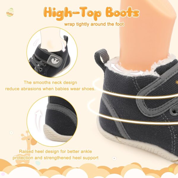 JOINFREE Baby Winter Booties Infant Girls Boys Indoor Outdoor Newborn Crib Shoes Toddlers Cozy House Shoes Baby Winter Walking Shoes - Image 4