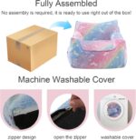 COMAX Kids Bean Bag Chair, Toddler BeanBag Sofa Chair Stuffed with Filler for Boys and Girls, Lazy Sofa Couch with Pocket for Playroom, Nursery Room, Colorful Rainbow - Image 7