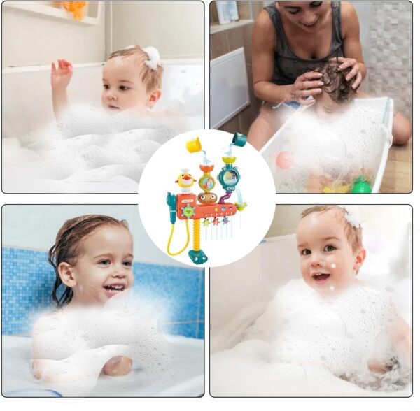 Bath Toys for Kids, Plumbing System Bathtub Water Toy, 11.02x2.95x12.4 inches, Educational Toy with Pipes & Valves, Interactive Sensory Shower Game for Boys, Girls Over 3 Years Old - Image 4
