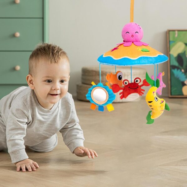 Nursery Mobile for Crib,Baby Crib Toy Mobile Bell Hanger - Rotating Cute Animal Nursery Decor, Preschool Learning Toys for -Girls Boys, Stroller Accessories - Image 2