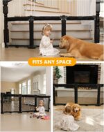 derimkcoa 210cm Extra Wide Baby Gate Playpen with Heat-Resistant Mesh, Dog Gates for Stairs Doorways, Foldable Safety Gates for Kids & Pets, Baby Fence Barrier Indoor/Outdoor, 6-Panels,70cm Tall - Image 4