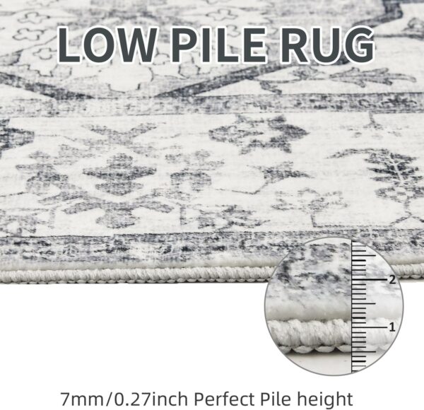 Fondream Rugs Living Room 120x170 cm Machine Washable Rugs Anti Slip Area Rug Large Rug Soft Low Pile Bedroom Rugs for Nursery, Game Room, Office Luxury Decorative, Grey - Image 5