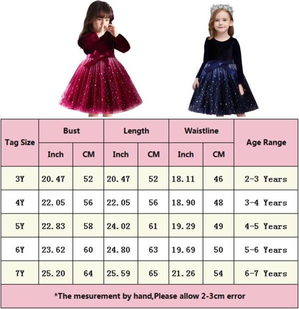 NNJXD Princess Girl Long Sleeve Tulle Dress Autumn Winter Kids Clothes - Image 7