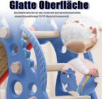 HENGMEI Kids Slide, Toddler Climber and Swing Set 4 in 1, Toddler Slide with Basketball Hoop Garden Slide Toy Outdoor and Indoor for Children Age 1-3, Blue 175x140x120cm, Type B - Image 3