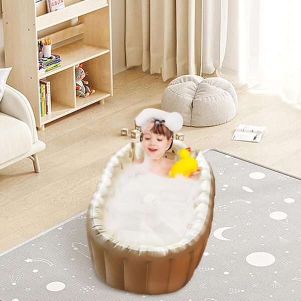 Portable Bathing Tub, Inflatable Bathtub Toddler, Portable Toddler Bath Tub, Foldable Non-Slip Travel Baby Bath, Travel Baby Bath, Inflatable Baby Bath, Baby Bath Tub - Image 8