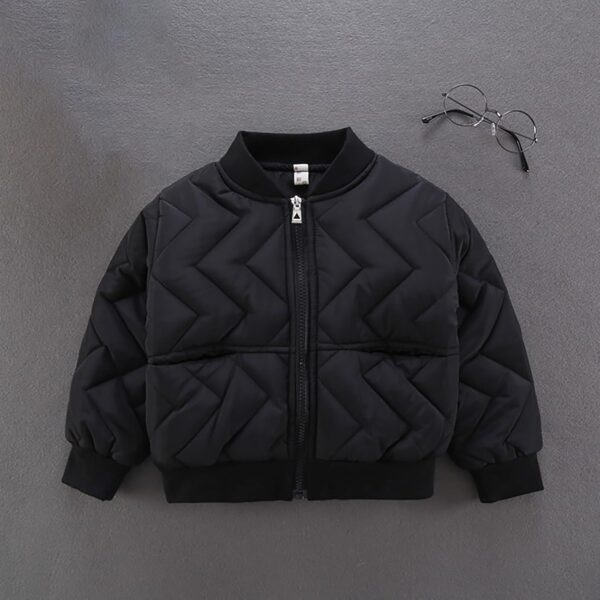 Toddler Baby Boys Winter Coat Thick Puffer Down Jacket Kids Baseball Jacket Varsit𝐲 Coat Zip up 𝐁omber Jacket - Image 4