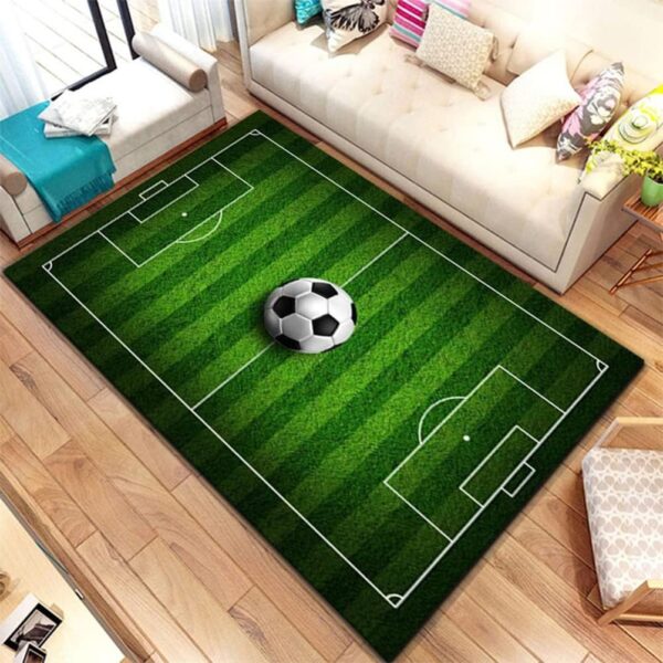 Yardwe Football Field Carpet Soccer Field Kids Play Area Rug Play Mat for Boys Girls Sports Theme Room Home Decor - Image 2