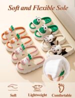 Maeau Toddler Kids Slippers Boys Girls House Slippers Cute Cartoon Animal Open Toe Shoes Linen Indoor Outdoor Slippers Non-Slip House Shoes - Image 5