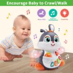 Wanonoo Easter Bunny Toys for 6 to 12 Months Baby Musical Crawling Toy for 1 Year Old Gilrs Boys, Light Up Walking Interactive Toys, Easter Gifts for Babies Toddlers Kid 1 2 3 Year Old Easter Present - Image 2
