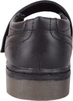 Childrens Kids Girls Slip On Faux Leather Smart Formal School Touch and Close Shoes - Image 3