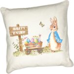 Anonymous Gifting Peter Rabbit Easter cushion cover - Nursery, playroom, bedroom, children's pillow - Blue Jacket