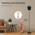 LED Floor Lamp, Standing Lamp for Living Room with Linen Lamp Shade,Adjustable Gooseneck Modern Reading Light,Floor Lamps for Bedroom,Office,Farmhouse,6W LED Bulb Included - Image 7
