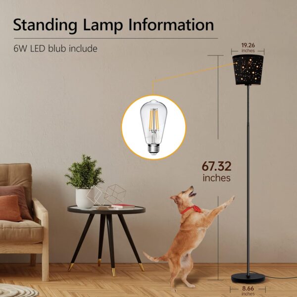 LED Floor Lamp, Standing Lamp for Living Room with Linen Lamp Shade,Adjustable Gooseneck Modern Reading Light,Floor Lamps for Bedroom,Office,Farmhouse,6W LED Bulb Included - Image 7