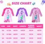 WYTbaby Baby Girls Swimming Costume One Piece Toddler Swimsuit Long Sleeve Uv Protection Summer Swimsuit for Toddler Girls 9 Months-3 Years - Image 7
