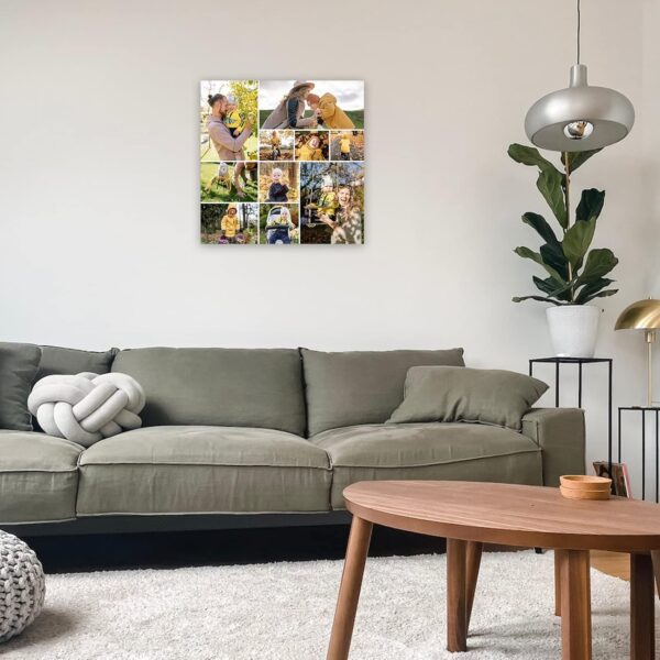 CCWACPP Custom Canvas Prints with Your Photos Collage Personalized Multi Photo Wall Art Upload Your Family Baby Pet Kids Photo Customize Pictures for Wall Home (Templates-04, 20"x20"(50x50cm)) - Image 3