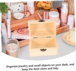 VOSAREA 1pc Pirate Treasure Chest Wooden Box Crate Toys Storage Organizer Storage Organizer for Toy Containers with Lids Chains Alphabet Toys 6x6 Storage Boxes with Lids Arch Kit Bins - Image 5