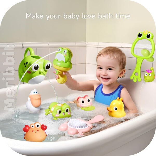 Meribbit Bath Toys for Toddlers 3+ Years, Animal Squirt Water Toys with Sprayer, BPA-Free Baby Bath Time Learning Set, Non-Toxic Bathtub Sensory Toys for Kids - Image 3