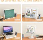 Lap Desk,Portable Laptop Stand Lap Desk Kids New Genion for Height Angle Adjustable Ergonomics Computer Stand Book Holder Homeschool Bed Floor Sofa Couch Seat Car(Up to 16") - Image 5