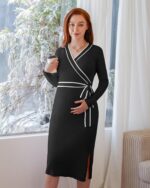 V FOR CITY Maternity Nursing Dress Sweater for Women Wedding Guest Dress Baby Shower Maternity Photoshoot Outfits - Image 3