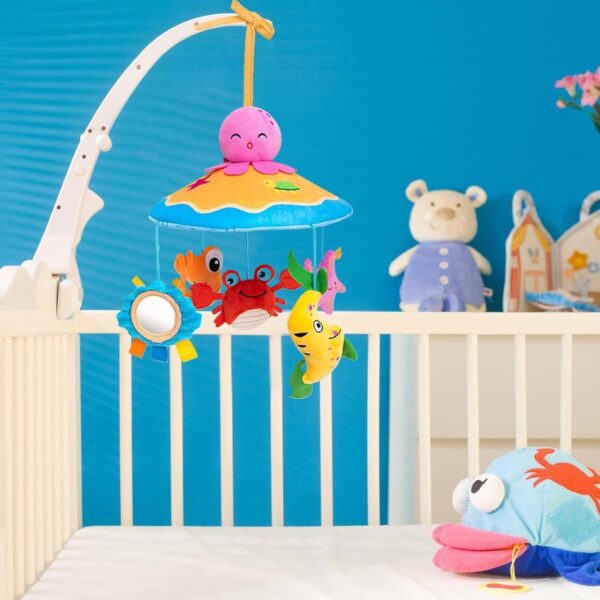 ETUCYNG Crib Mobile Toy,Baby Bassinet Mobile Hanger Bell - Rotating Cute Animal Nursery Decor, Preschool Learning Toys for Girls Boys, Stroller Accessories - Image 8