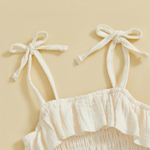 Toddler Girl Summer Clothes Smocked Ruffle Camisole Tank Shirts Wide-Leg Flared Pants Set 2Pcs Bell Bottoms Outfit - Image 4