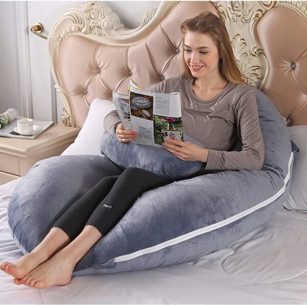 Pregnancy Pillow for Sleeping Maternity Pillow for Pregnant Women Double Wedge Pillow for Maternity, Side Sleeping Pillow for Belly,Waist,Back Support,Detachable and Removable Pillowcase - Image 3