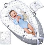 Totsi Baby Lounger Set | Ultra-Soft Baby Nest with Pillow and Blanket | Machine Washable Infant Lounger 0-24 Months | Adjustable Infant Nest for Travel | Baby Lounger Cover for Newborn