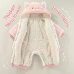 JiAmy Baby Snowsuit Hooded Romper Winter Outfits Boys Girls Cartoon Bear Fleece Jumpsuit 0-18 Months - Image 2