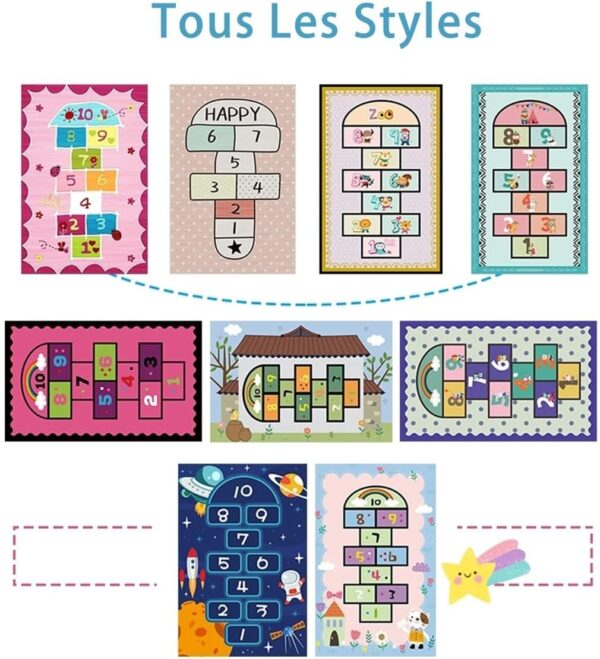 FODELIUY Hopscotch Rug, Kids Rugs for Playroom, Kid's Play Mat, Cute Indoor or Outdoor Play Carpet for Children - Fun, Educational Games for Boys & Girls(31×47inch/80×120cm) - Image 6