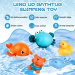 twoonto Baby Bath Toys, Wind Up Magnetic Fishing Games Squirt Bathroom Toys with Fishing Net, Floating Pool Bathtub Toys, Montessori Toys for Toddlers, Boys, Girls (Style A) - Image 2