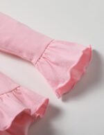 puseky Toddler Baby Girl Clothes Long Sleeve Ruffle Bow Solid Shirt Dress Tops and Floral Pants Girls Fall Clothes Sets - Image 6