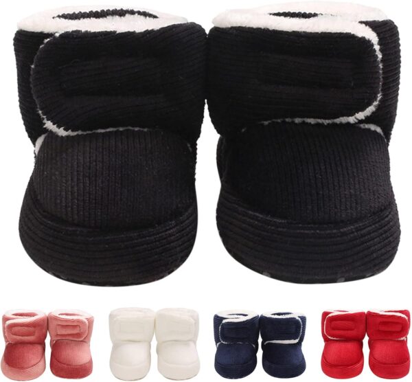 Fuzzy Lined Soft Boots For Infant Baby Girls Boys Cotton Warm Flat Shoes Booties Winter Outdoor Lightweight Cozy Shoes Toddler Brown Boots Boys Size Snow Boots Size C - Image 3