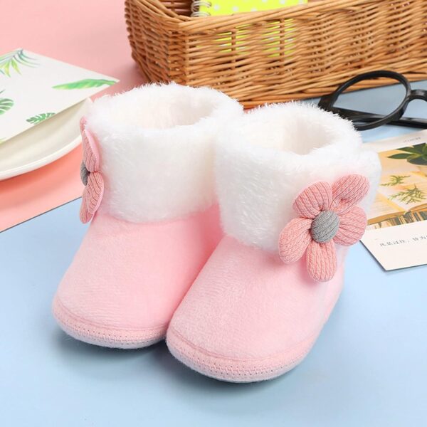 Baby Booties Boy Clearance Winter Warm Snow Boots Infant Soft Sole Crib Pram Prewalker Fleece Crib Shoes Warm Boots Anti-Skid Sole Ankle Premium Booties - Image 4