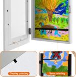 Kids Art Frame, Kids Artwork Display Frame Front Opening A4 Picture Frame for 150 Pictures, Changeable Childrens Artwork Display Photo Storage Frames Kids Art Projects Kids Art Frames (White) - Image 6