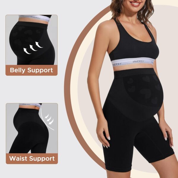 INNERSY Womens Maternity Shorts Over Bump High Waist Anti Chafing Pregnancy Shapewear for Under Dresses - Image 2