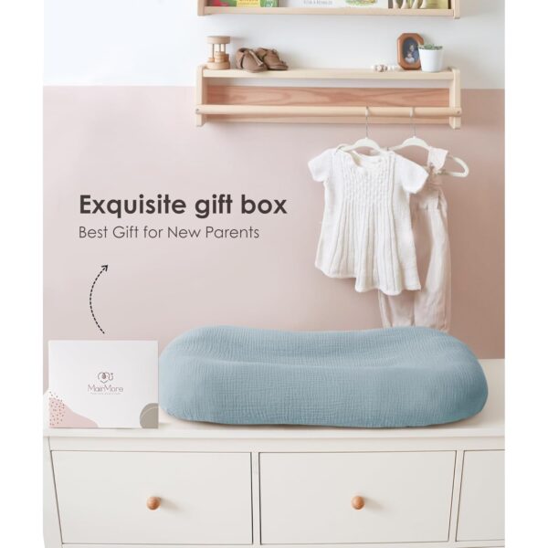 Muslin Baby Cover for Newborn, Soft and Breathable 100% Cotton Lounger Slipcover Neutral, Pack of 2(Dark Blue) - Image 2